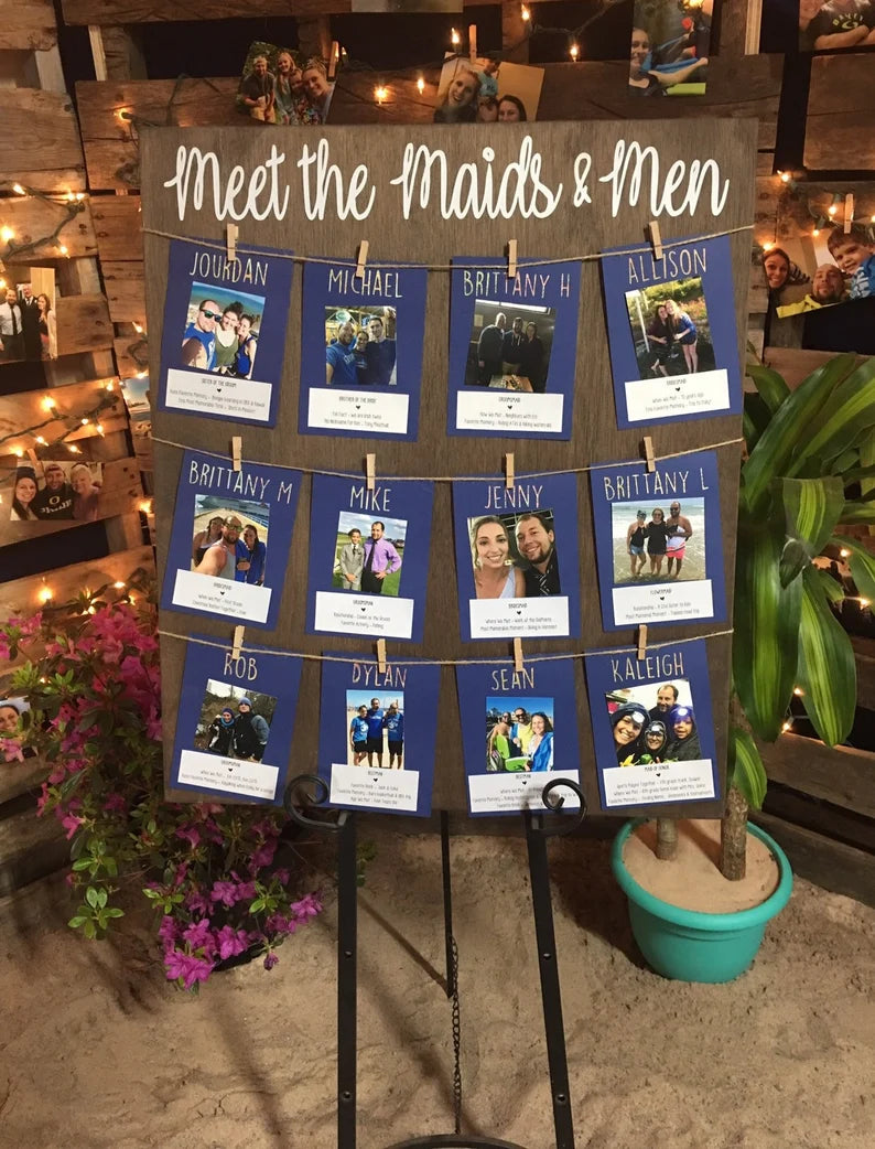 Seating Chart, Find Your Seat, Meet The Maids, Blank Chart, Bridal Shower, Baby Shower, Wedding Signs, Decor, Shower, Shower Game, Wood