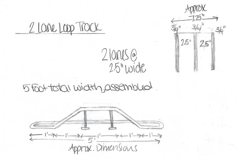 Kids 2 Lane Loop Track, Wood Race Car Track, Road, Hot Wheels, Drag Strip, Race Car Drive, Starter Block, Raceway, Matchbox Wooden Ramp, Toy