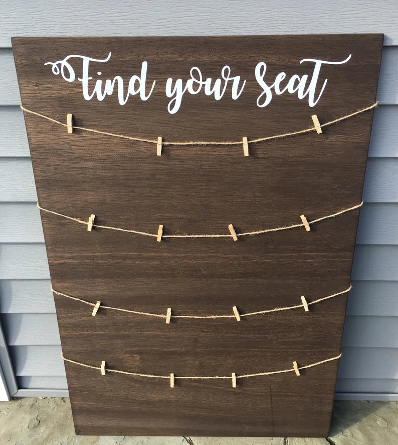 Seating Chart, Find Your Seat, Meet The Maids, Blank Chart, Bridal Shower, Baby Shower, Wedding Signs, Decor, Shower, Shower Game, Wood