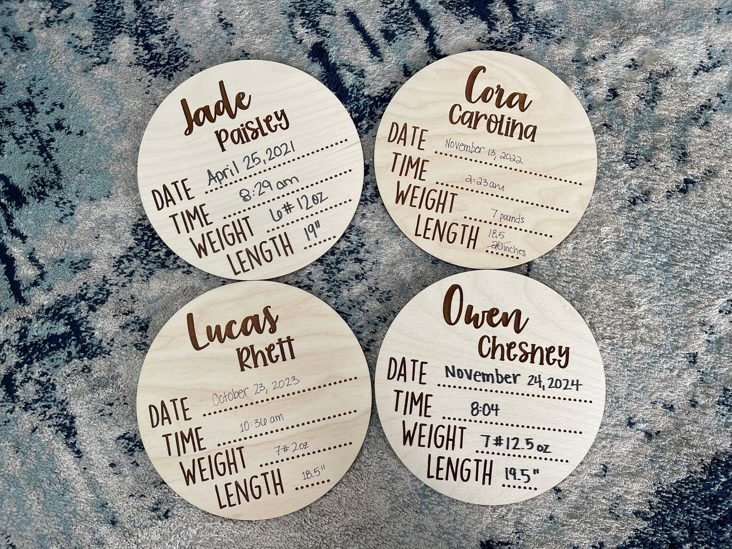 Baby Name Stats, Print Announcement Sign, Birth Reveal, New Baby, Hospital, Birth Stats, Newborn, Hospital Sign, Laser Engraved, Wood Round