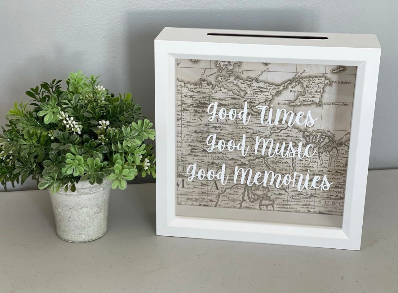 CUSTOM Shadow Box, Ticket Box, Ticket Stub, Memories, Shadow Box, Gift Idea, Kids, Adventure, Travel Theme, Custom Text, Money Bank, Dropbox