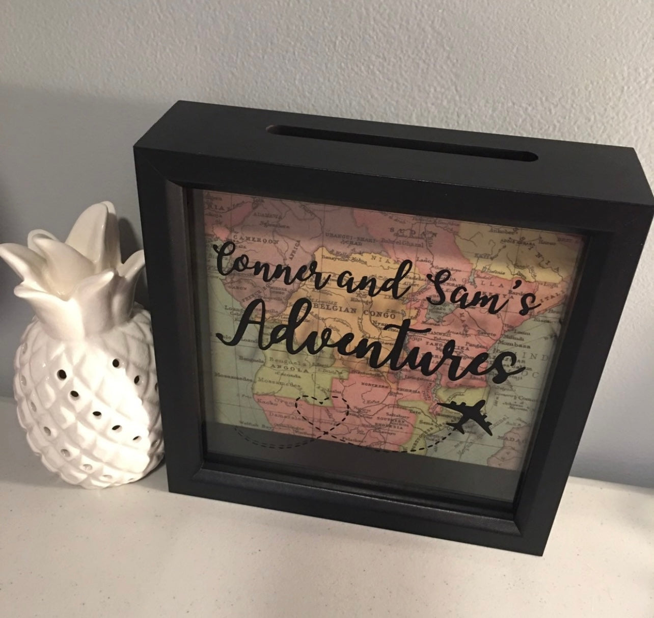 CUSTOM Shadow Box, Ticket Box, Ticket Stub, Memories, Shadow Box, Gift Idea, Kids, Adventure, Travel Theme, Custom Text, Money Bank, Dropbox