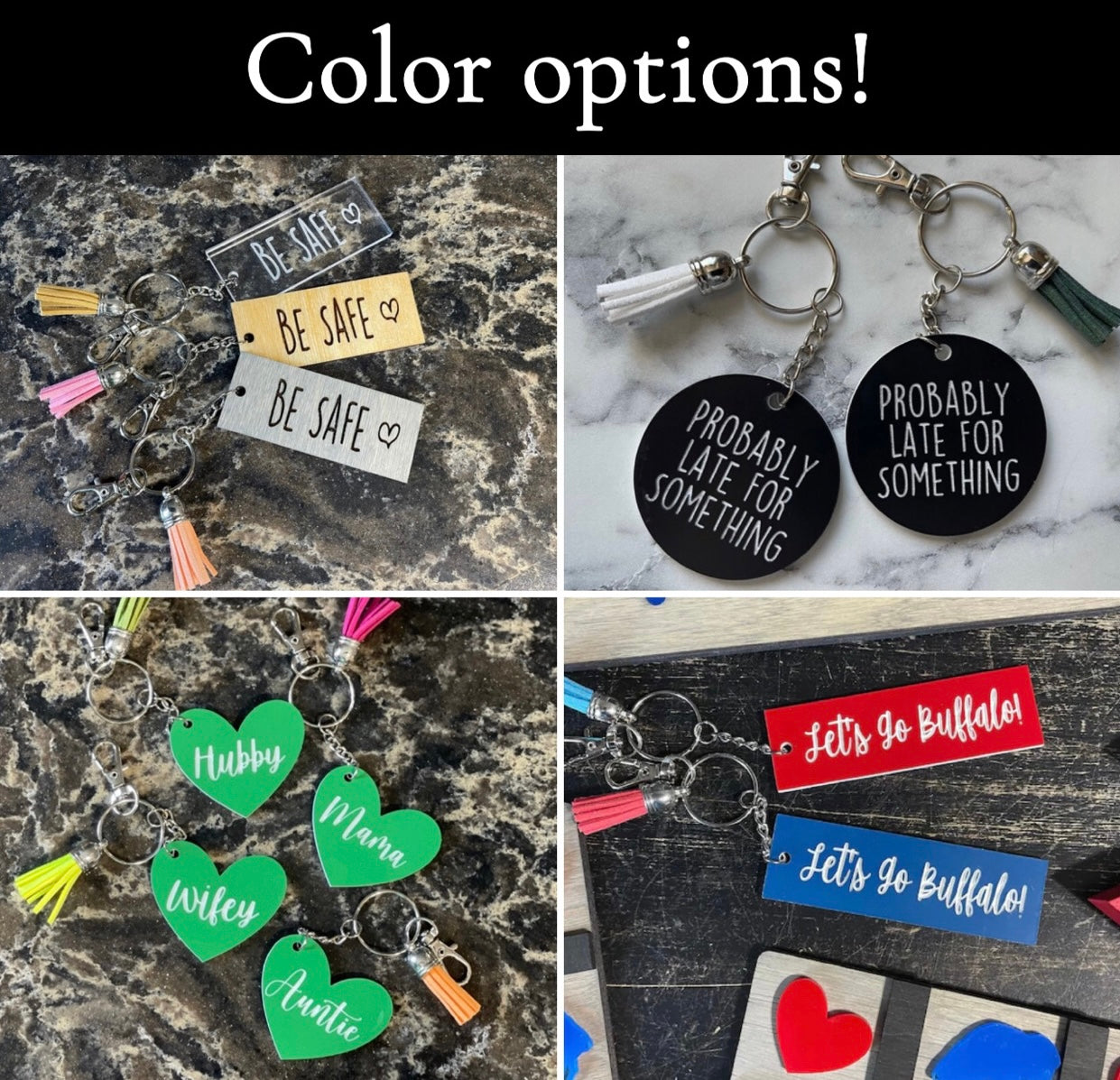 Drive Safe I Love You, New Driver Wood or Acrylic Keychain, Laser Engraved, Gift Basket, Kids, Parent, Spouse, New Car, Key Accessory