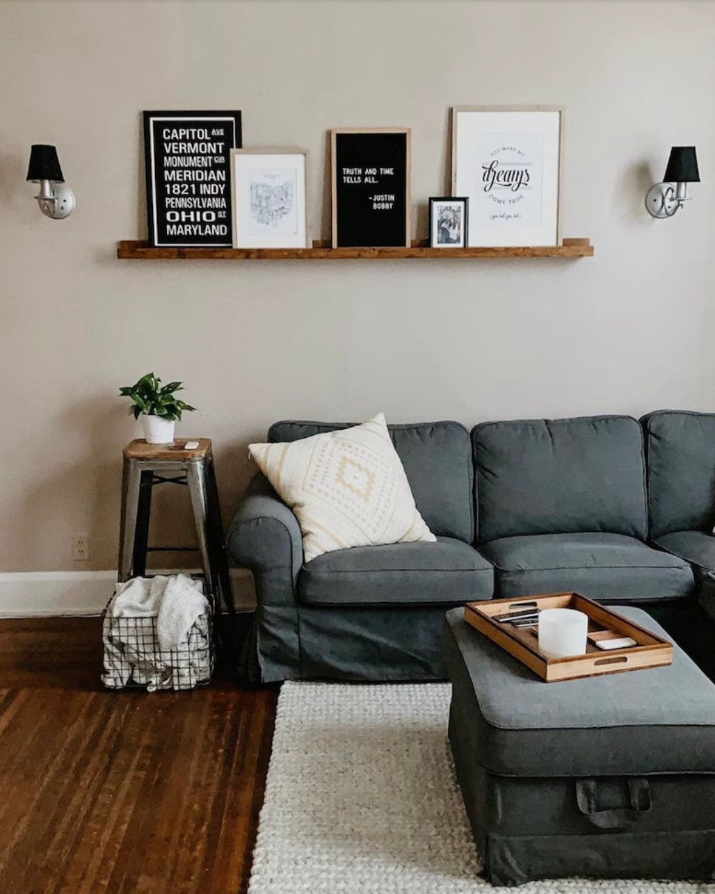 12-78 INCH, Unfinished, Floating Ledge Shelf, No Color, No Finish, Sanded, Multipurpose, Photo Shelf, Book Ledge, Family Room, Home Decor