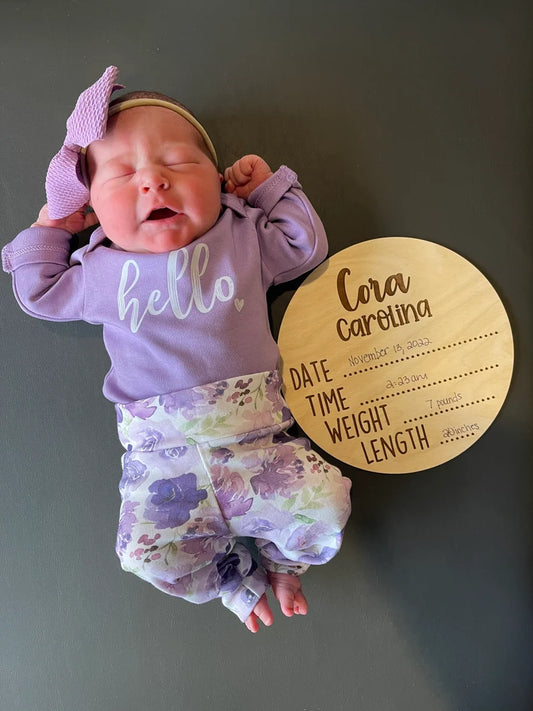 Baby Name Stats, Print Announcement Sign, Birth Reveal, New Baby, Hospital, Birth Stats, Newborn, Hospital Sign, Laser Engraved, Wood Round