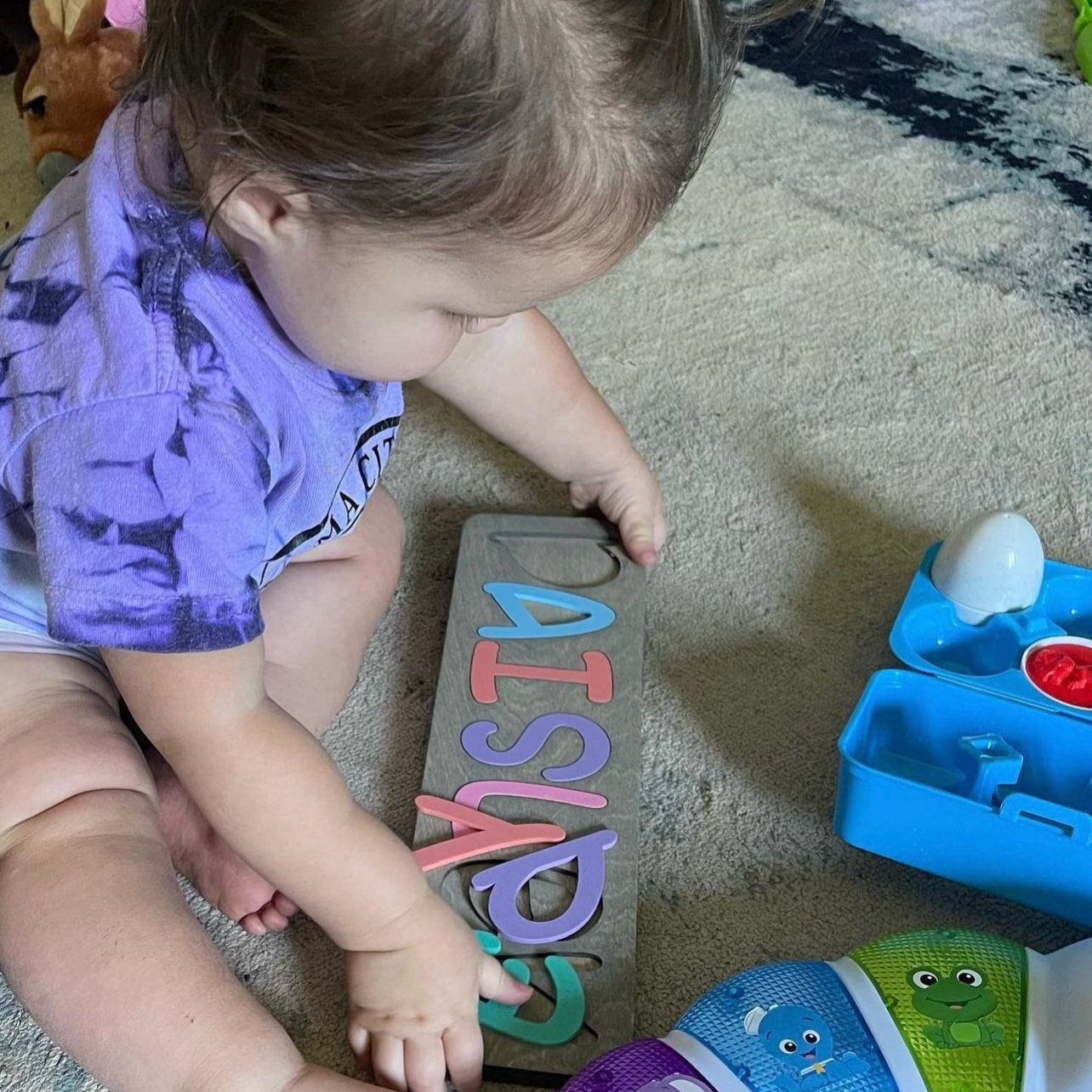 Wood & Acrylic Baby Name Puzzle, Laser Cut, Name Puzzle, Personalized Name Puzzle, Baby Shower, Pastel Acrylic Letters, Kids Custom Name Toy