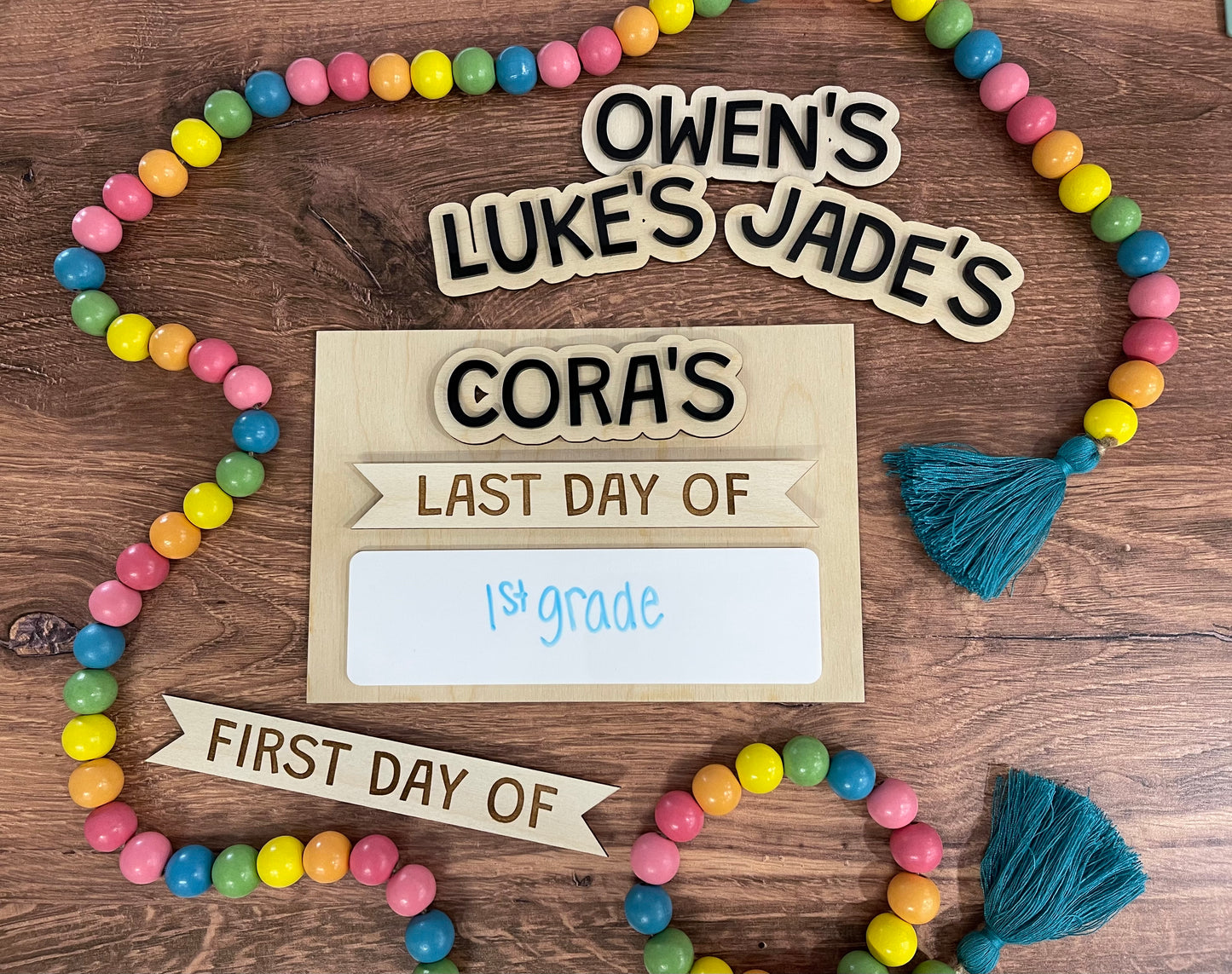 First Day of School Sign, Back to School Board, Last Day, 100th Day, Kids Photo Prop, Dry Erase, Reuse, Milestones, Student Keepsake