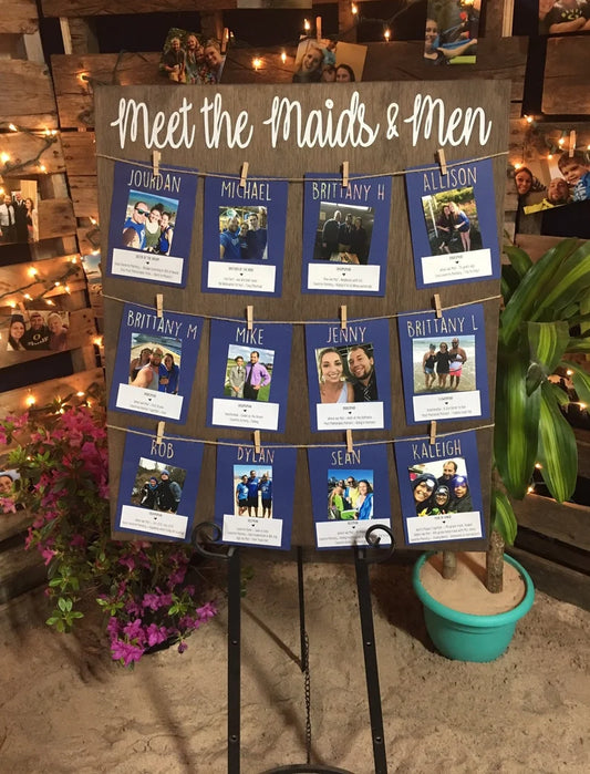 Meet The Maids, Blank Chart, Bridal Shower, Baby Shower, Games, Seating Chart, Wedding Signs, Wedding, Decor, Shower, Shower Game, Wood