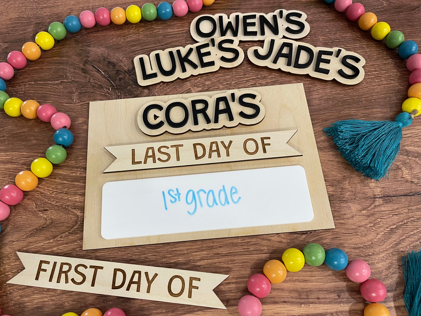 First Day of School Sign, Back to School Board, Last Day, 100th Day, Kids Photo Prop, Dry Erase, Reuse, Milestones, Student Keepsake