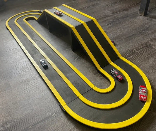 Kids 2 Lane Loop Track, Wood Race Car Track, Road, Hot Wheels, Drag Strip, Race Car Drive, Starter Block, Raceway, Matchbox Wooden Ramp, Toy