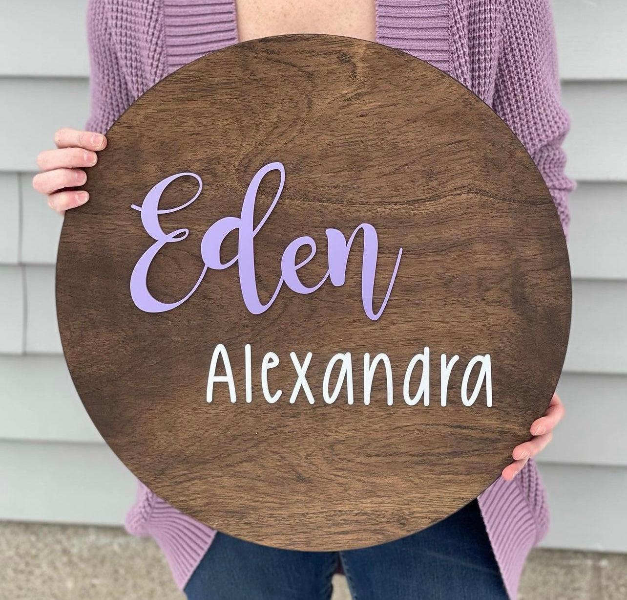 Large 3D Name Round, Acrylic Name, Wood Sign, Custom Nursery, Crib, Business Logo, Family, Last Name, Wedding Gift, Photo Prop, Announcement