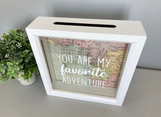 You Are My Favorite Adventure, Pastel Map, Ticket Stubs, Money Bank, Shadow Box, Gift Idea, Adventure, Travel Theme, Memories